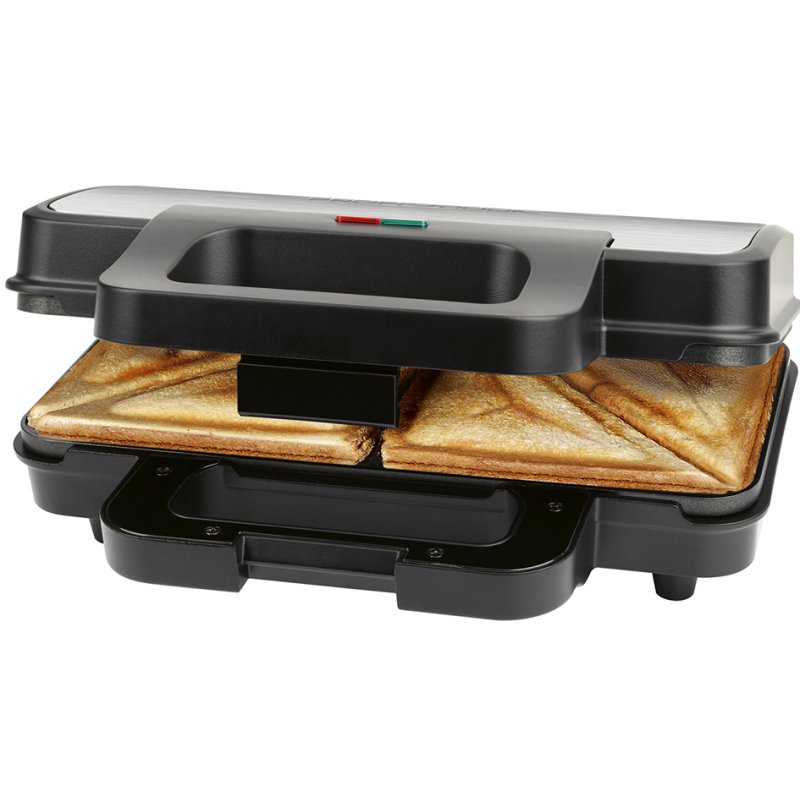 PROFI COOK grille-pain à sandwich PC-ST 131, acier inoxydable/noir, 900 watts, plaques XXL